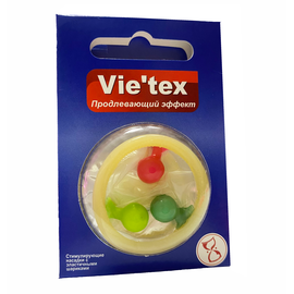Презерватив Vie`tex с шариками с пролонгирующей смазкой  (1шт в уп)