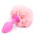Пробка анальная силиконовая кроличий хвост, Цвет меха: бледно-розовый