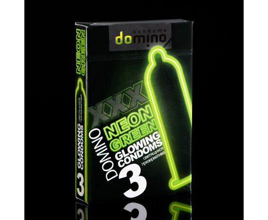 Презерватив Domino Neon Green светящиеся (3 шт в уп), изображение 3