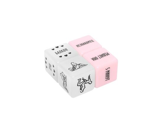 Кубики для игр "Ахи Вздохи. Романтическая Фантазия" 18+ (2 неоновых, 2 пластиковых), изображение 2