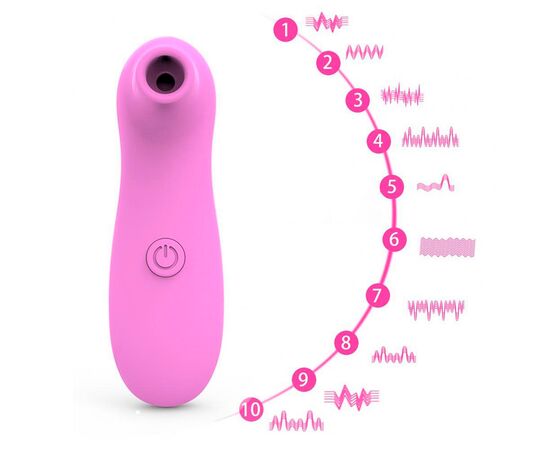 Вакуумный вибратор для клитора на батарейках, Цвет: Розовый, изображение 2