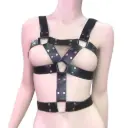 Портупея унисекс с клепками из эко-кожи