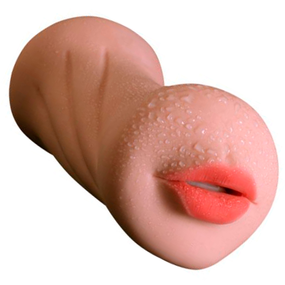 Мастурбатор реалистичный двусторонний (рот+попка)