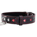 Ошейник с поводком с сердечками кожзам