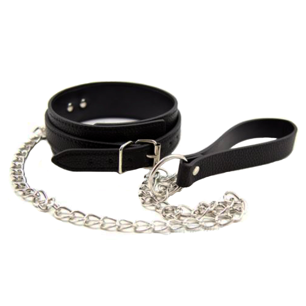 Ошейник с поводком кожзам