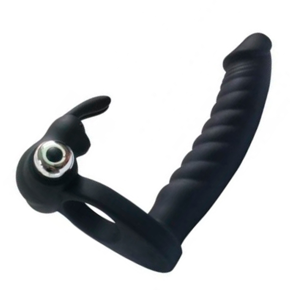 Насадка на член с вибрацией для двойного проникновения