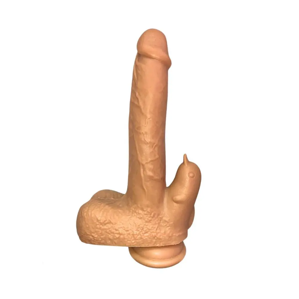 Фаллоимитатор из киберкожи толкающий+вращение с подогревом