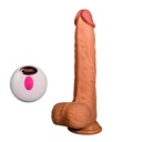 Фаллоимитатор из киберкожи толкающий+вращение, беспроводной пульт