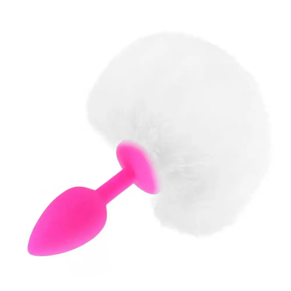 Пробка анальная силиконовая кроличий хвост