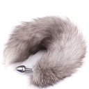 Анальная пробка металлическая с длинным хвостом