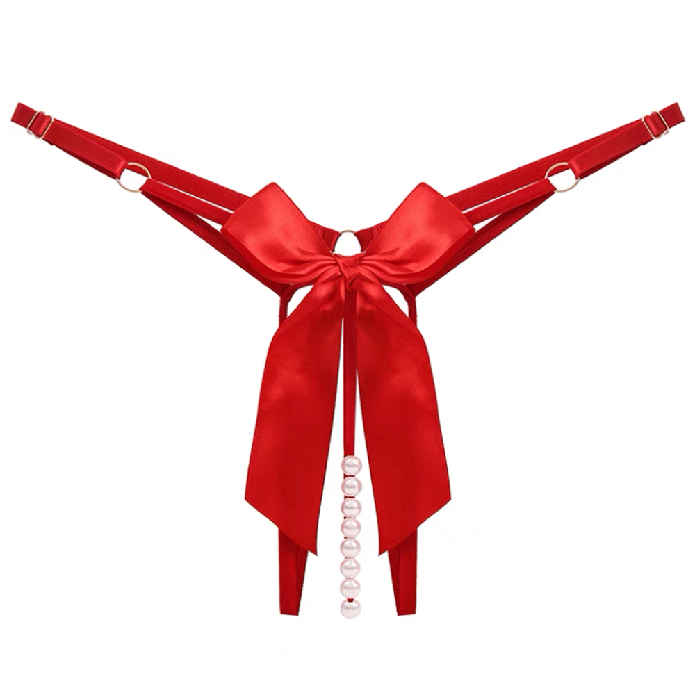 Трусики с бантом и бусинами