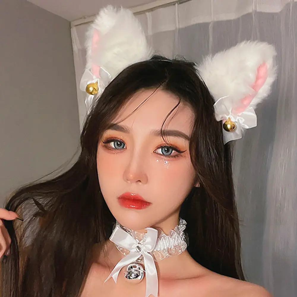 Ободок с ушками кошки (с колокольчиками)