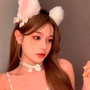 Ободок с ушками кошки (с колокольчиками) + ошейник