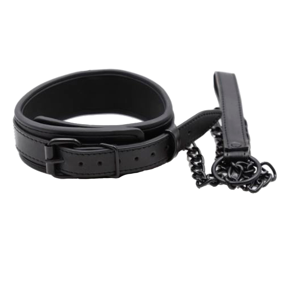 Ошейник с поводком кожзам