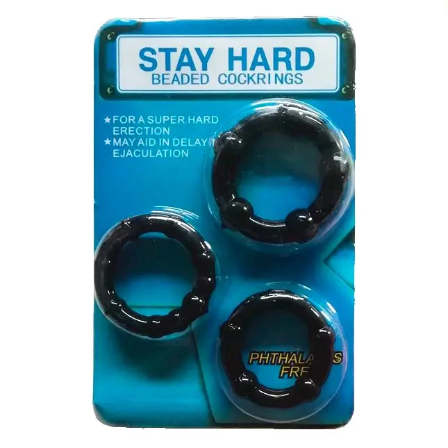 Набор эрекционных колец с силиконовыми бусинами (3 шт)