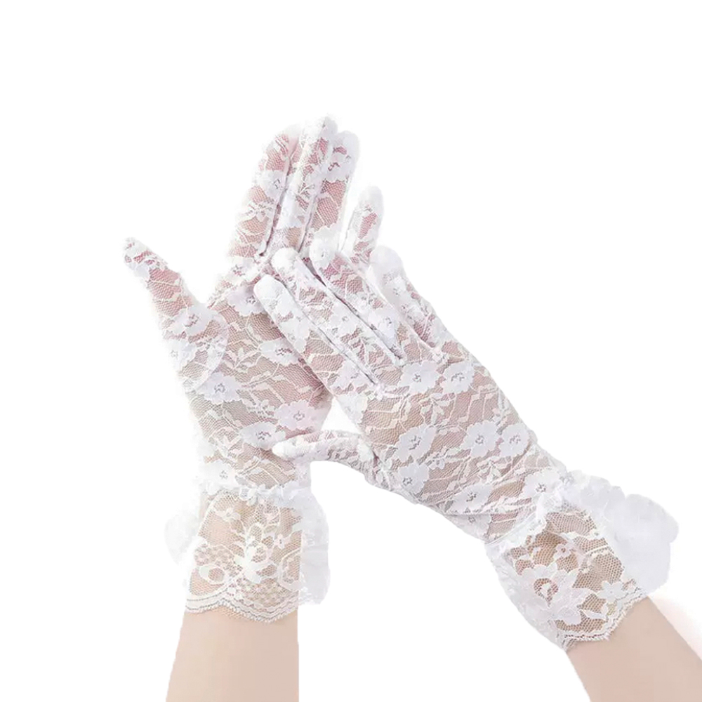 Перчатки женские ажурные короткие