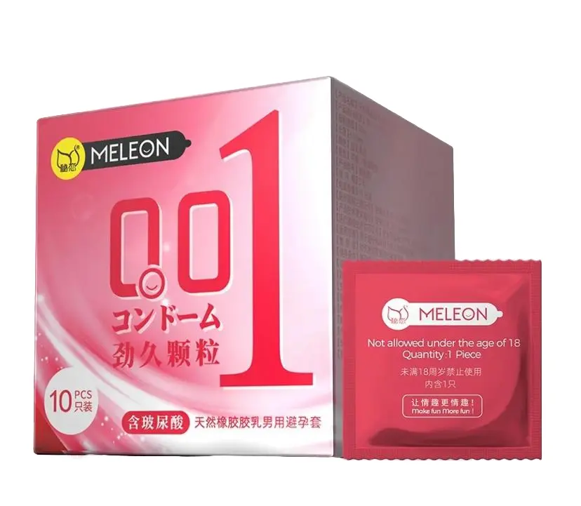 Презерватив ультратонкий MELEON 0,01мм с точками (10 шт)