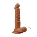 Фаллоимитатор вращающийся, рельефный на проводном пульте на батарейках