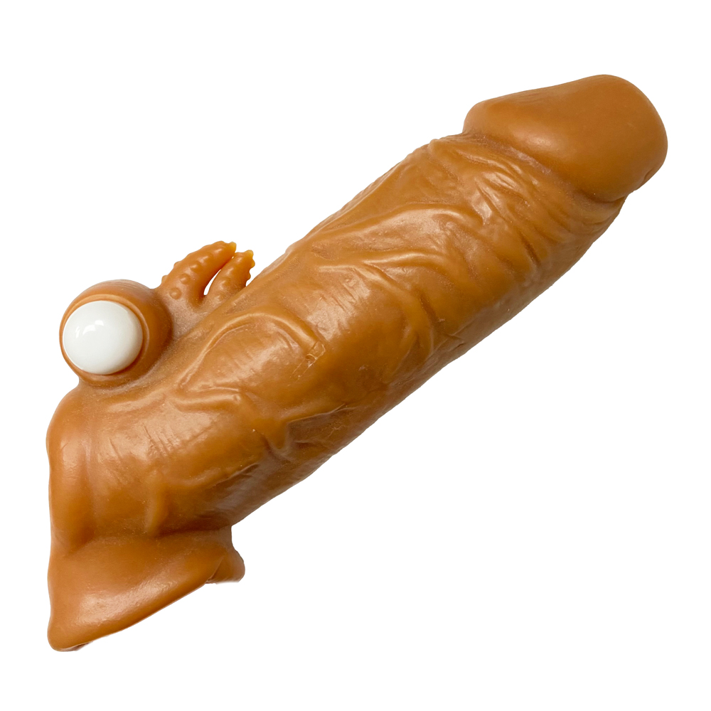 Насадка на член без удлинения с вибрацией из киберкожи