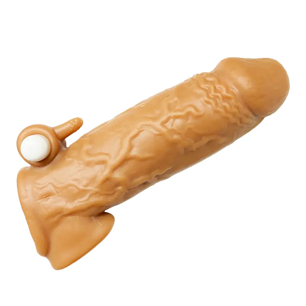 Насадка на член без удлинения с вибрацией из киберкожи