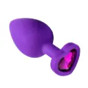 Пробка анальная силиконовая сердечко со стразой