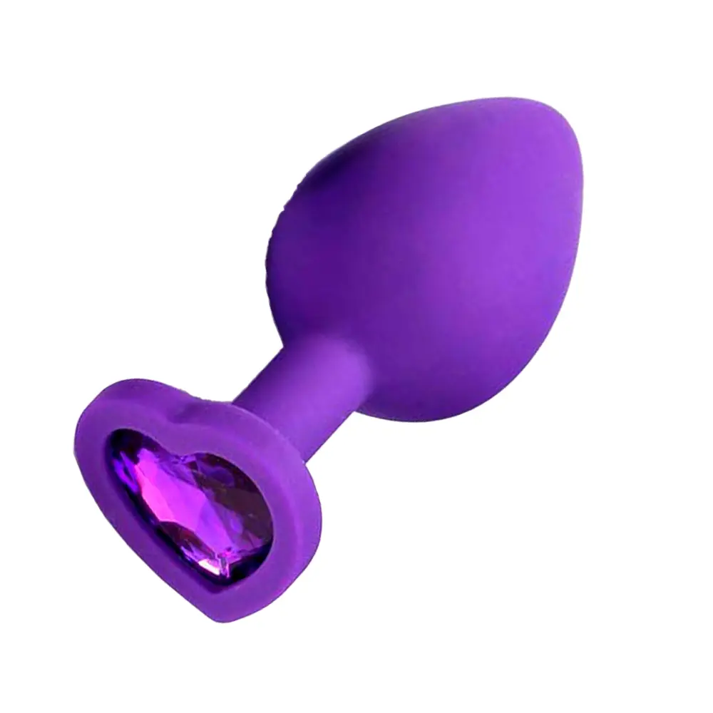 Пробка анальная силиконовая сердечко со стразой