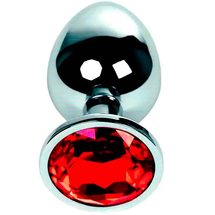 Анальная пробка металлическая со стразой (L)
