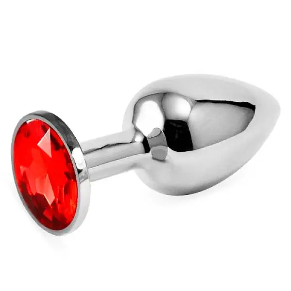 Анальная пробка металлическая со стразой (M)