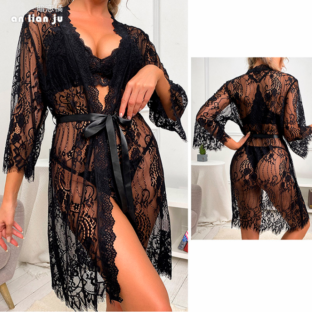 Эротический кружевной халат