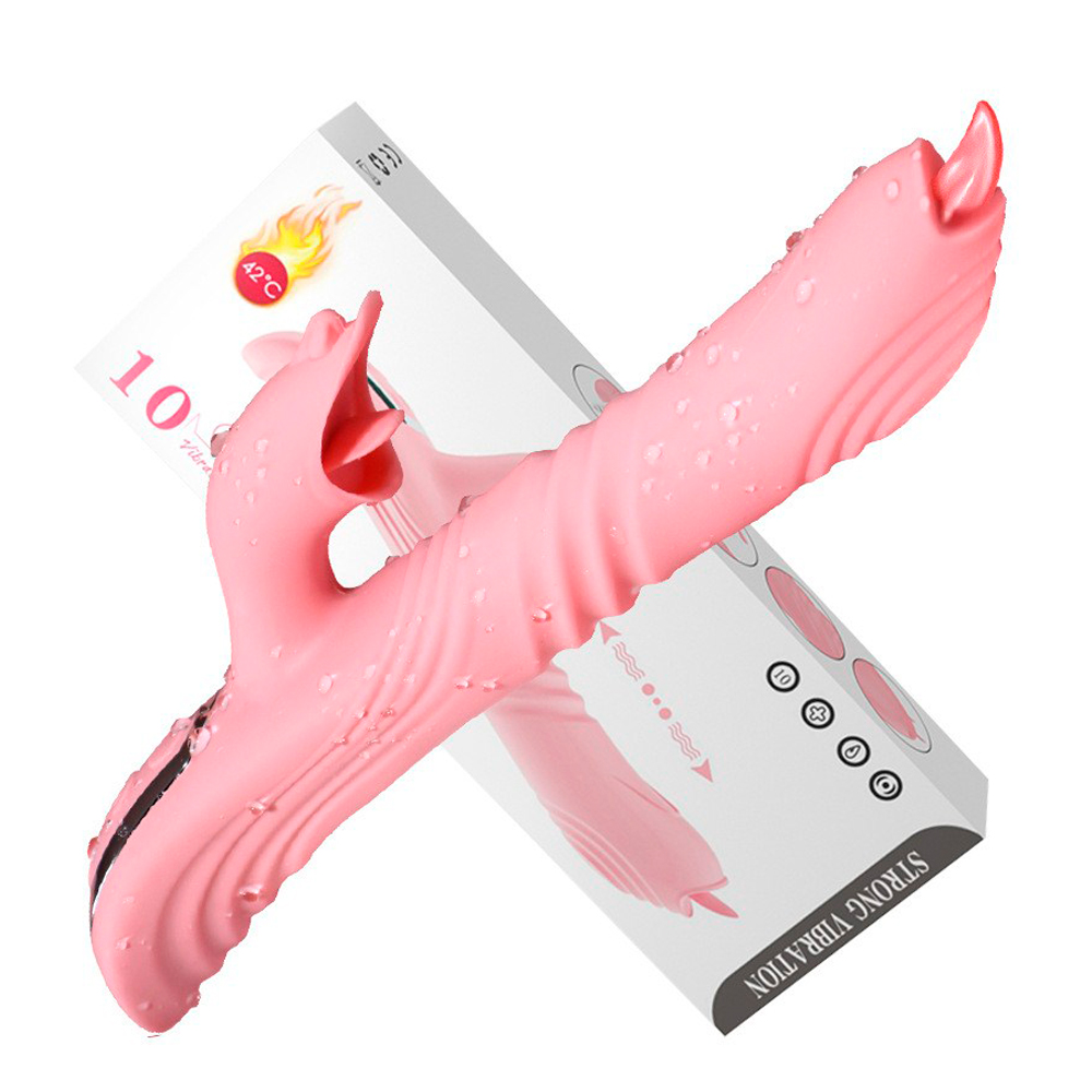 Вибратор с толкательными и вращательными движениями, с подогревом