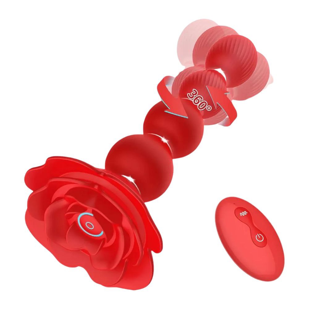 Вибратор анальный "Роза" с вращением на пульте