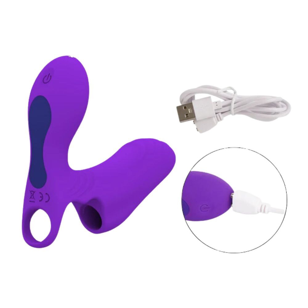 Насадка на палец с двумя зонами стимуляции